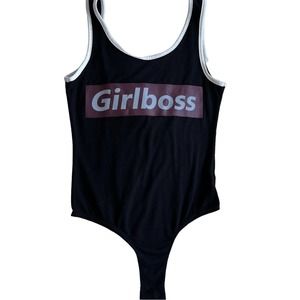 Fashion Nova Girl Boss Graphic Bodysuit Size XSmall